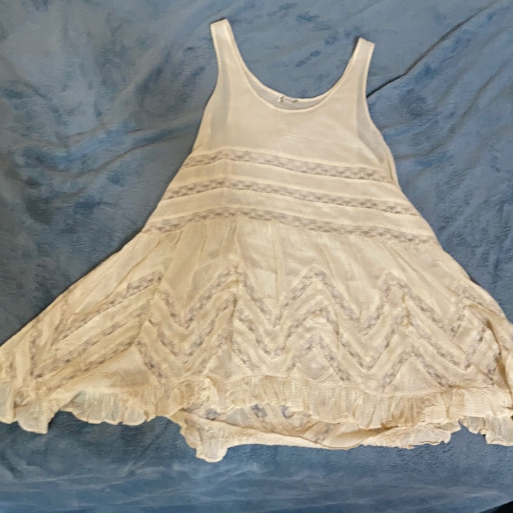 Free People cream lace polka dot dress